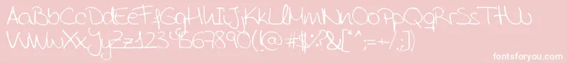 AidaGarmoScrapRounded Font – White Fonts on Pink Background