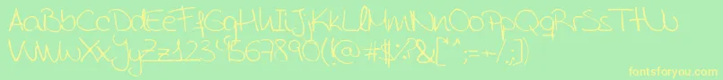 AidaGarmoScrapRounded Font – Yellow Fonts on Green Background
