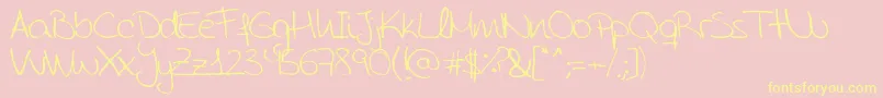 AidaGarmoScrapRounded Font – Yellow Fonts on Pink Background