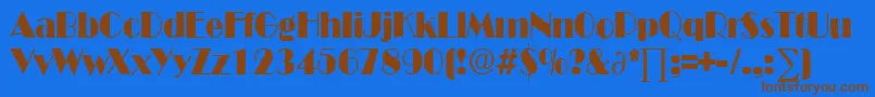 BroadwaycondensedDb Font – Brown Fonts on Blue Background