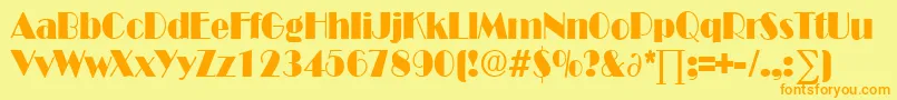 BroadwaycondensedDb Font – Orange Fonts on Yellow Background