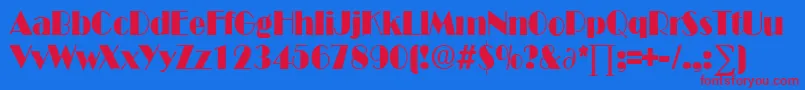 BroadwaycondensedDb Font – Red Fonts on Blue Background