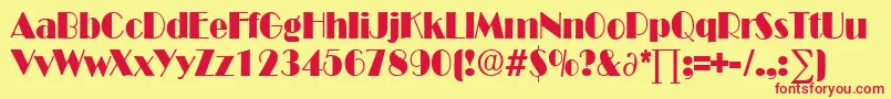 BroadwaycondensedDb Font – Red Fonts on Yellow Background