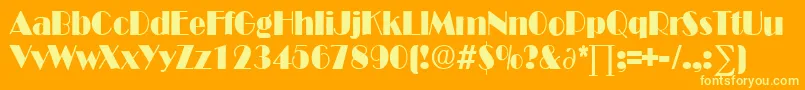 BroadwaycondensedDb Font – Yellow Fonts on Orange Background