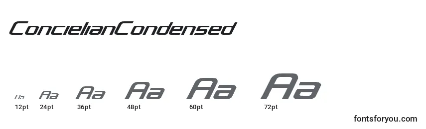 ConcielianCondensed Font Sizes