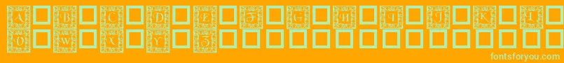 Dlfillegreecaps Font – Green Fonts on Orange Background