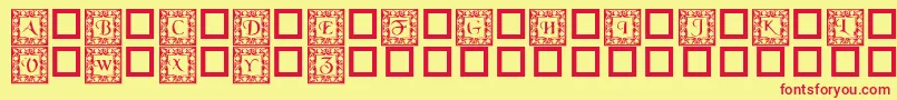 Dlfillegreecaps Font – Red Fonts on Yellow Background