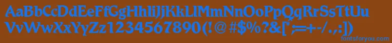 フォントR790RomanBold – 茶色の背景に青い文字