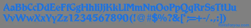 フォントR790RomanBold – 灰色の背景に青い文字