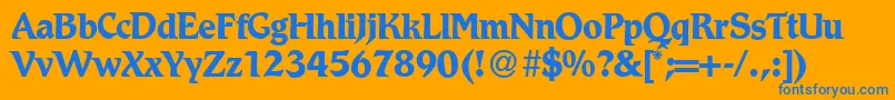 R790RomanBold Font – Blue Fonts on Orange Background