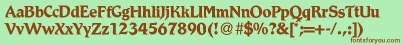 R790RomanBold Font – Brown Fonts on Green Background