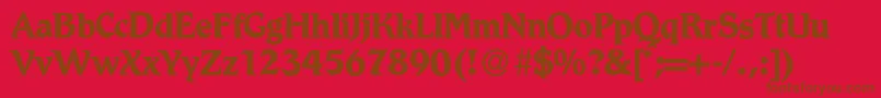 フォントR790RomanBold – 赤い背景に茶色の文字