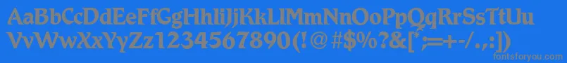 R790RomanBold-fontti – harmaat kirjasimet sinisellä taustalla