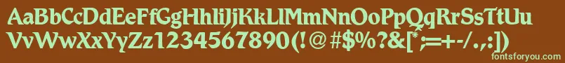 R790RomanBold Font – Green Fonts on Brown Background