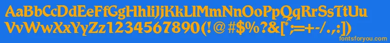 R790RomanBold Font – Orange Fonts on Blue Background