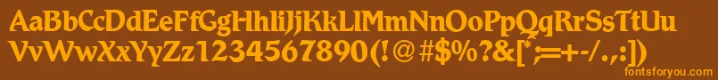 R790RomanBold Font – Orange Fonts on Brown Background