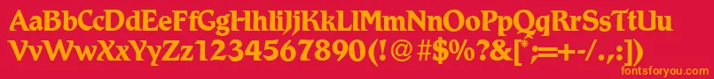 R790RomanBold Font – Orange Fonts on Red Background