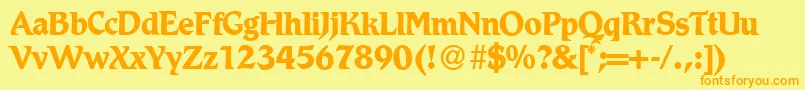 R790RomanBold Font – Orange Fonts on Yellow Background