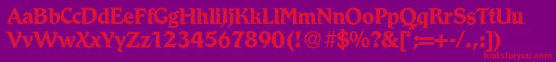 R790RomanBold-Schriftart – Rote Schriften auf violettem Hintergrund
