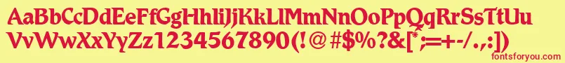 R790RomanBold Font – Red Fonts on Yellow Background