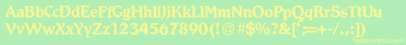 R790RomanBold Font – Yellow Fonts on Green Background