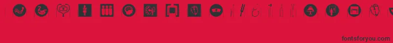 Healthcaresymbols Font – Black Fonts on Red Background