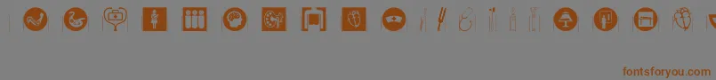Healthcaresymbols-Schriftart – Braune Schriften auf grauem Hintergrund