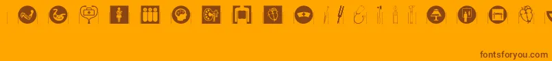 Healthcaresymbols Font – Brown Fonts on Orange Background