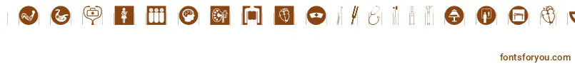 Czcionka Healthcaresymbols – brązowe czcionki