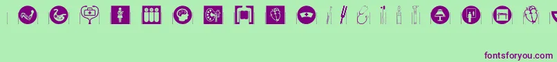 Healthcaresymbols Font – Purple Fonts on Green Background