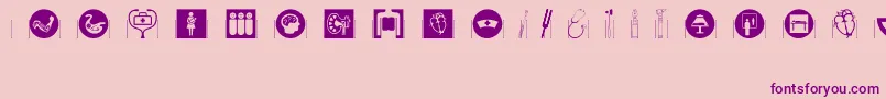 Czcionka Healthcaresymbols – fioletowe czcionki na różowym tle