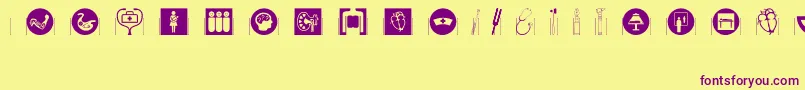 Healthcaresymbols Font – Purple Fonts on Yellow Background
