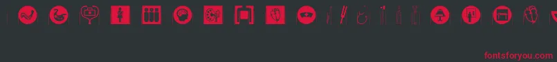 Шрифт Healthcaresymbols – красные шрифты на чёрном фоне