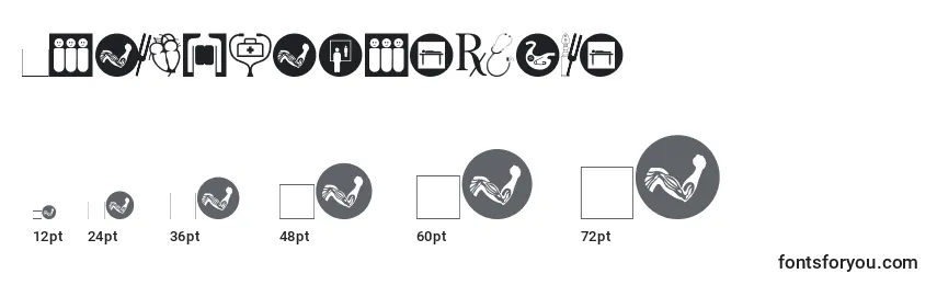 Healthcaresymbols Font Sizes