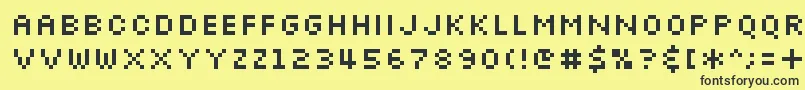 Slkscr Font – Black Fonts on Yellow Background