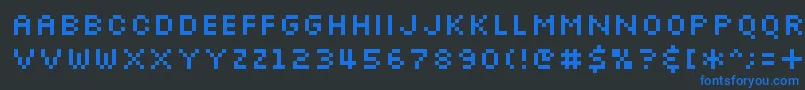 Шрифт Slkscr – синие шрифты на чёрном фоне