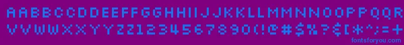 Slkscr Font – Blue Fonts on Purple Background