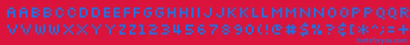 Шрифт Slkscr – синие шрифты на красном фоне