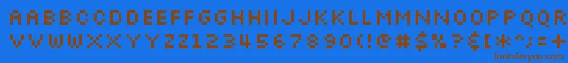 Шрифт Slkscr – коричневые шрифты на синем фоне