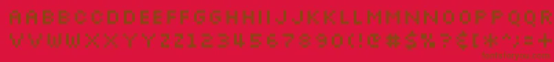 フォントSlkscr – 赤い背景に茶色の文字