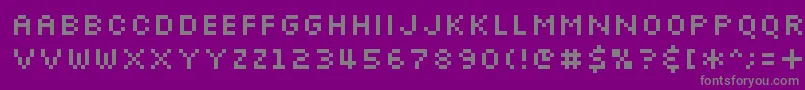 Slkscr-fontti – harmaat kirjasimet violetilla taustalla