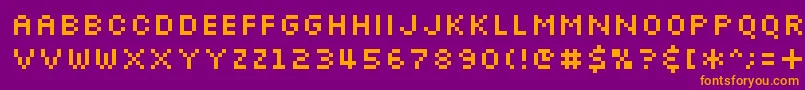 Slkscr Font – Orange Fonts on Purple Background