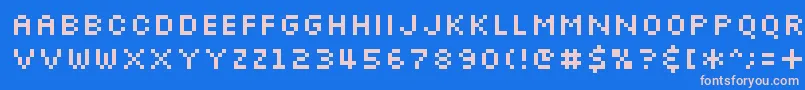 Slkscr Font – Pink Fonts on Blue Background