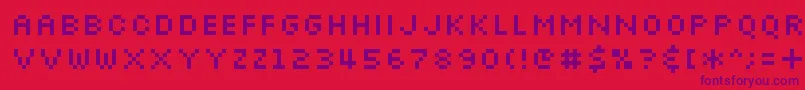 Шрифт Slkscr – фиолетовые шрифты на красном фоне