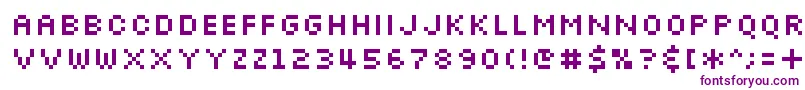 フォントSlkscr – 白い背景に紫のフォント