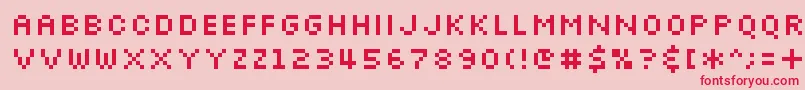 フォントSlkscr – ピンクの背景に赤い文字