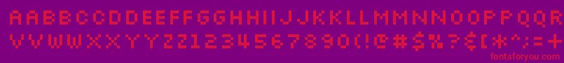 Шрифт Slkscr – красные шрифты на фиолетовом фоне