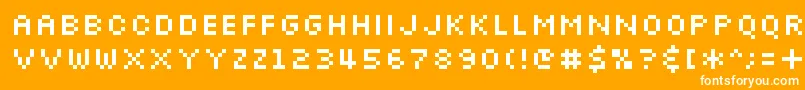 フォントSlkscr – オレンジの背景に白い文字