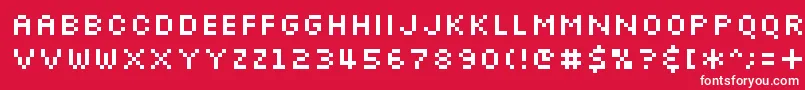 Шрифт Slkscr – белые шрифты на красном фоне