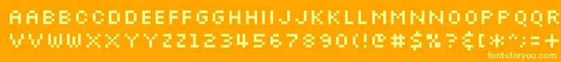 Slkscr Font – Yellow Fonts on Orange Background